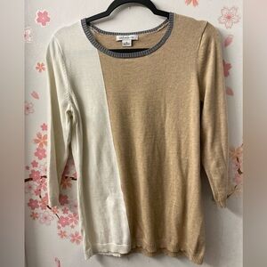 Liz Claiborne Tan Sweater with Gray Accents